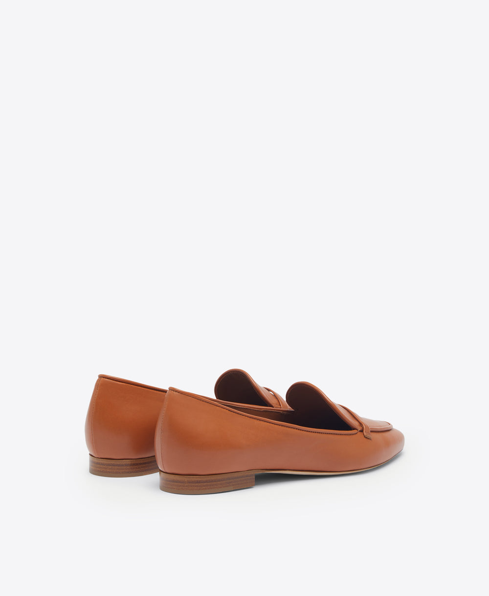 Malone Souliers Bruni Brown Leather Flat Loafers