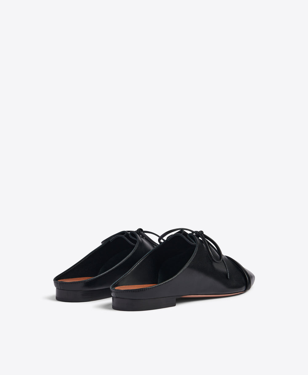 Malone Souliers Jacqueline Black Leather Flat Mules