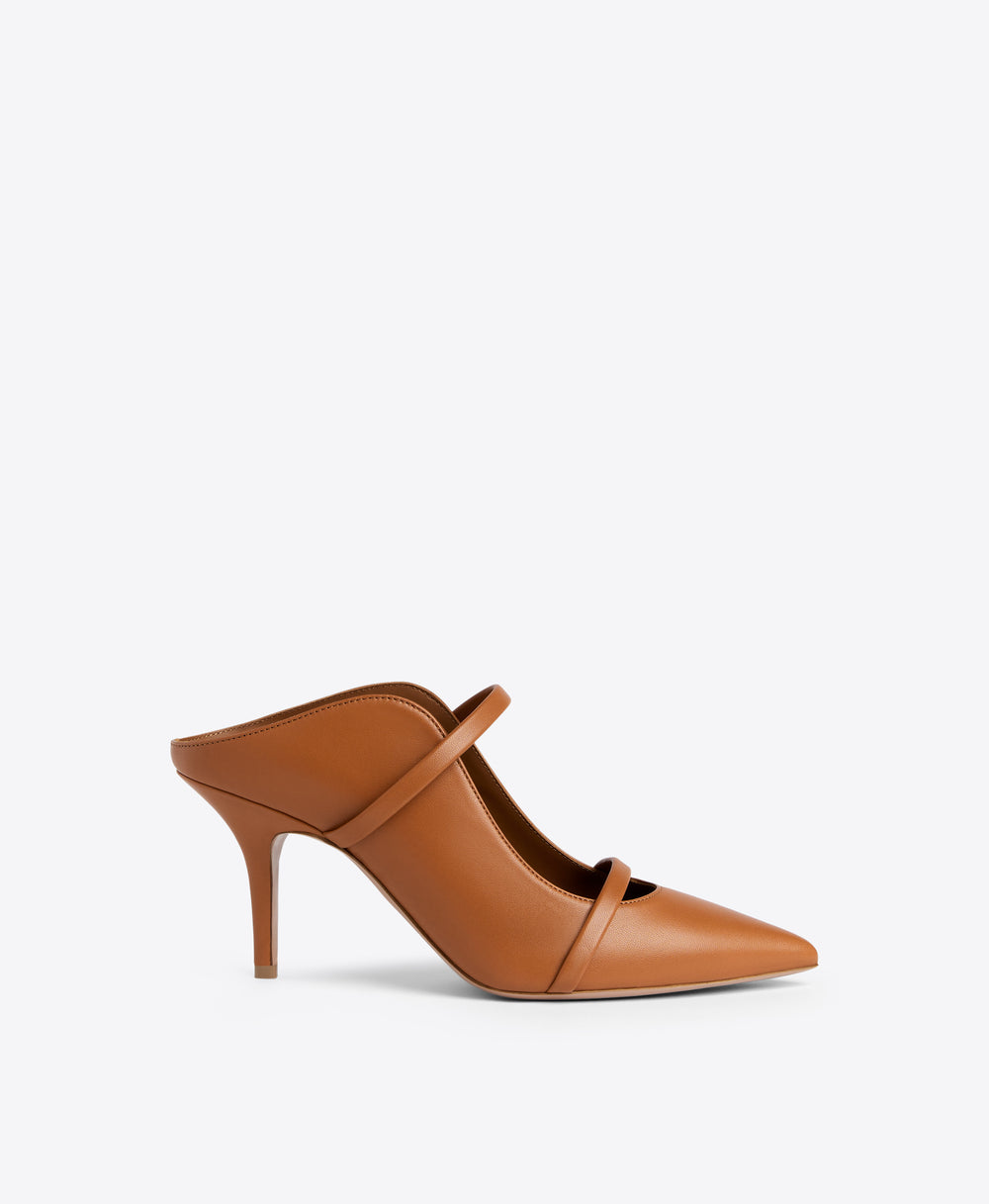 Malone Souliers Maureen 70mm Brown Leather Heeled Mules