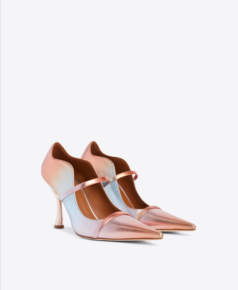 Pointed Toe Double Strap Pumps in Sunset Ombr̩ | Malone Souliers