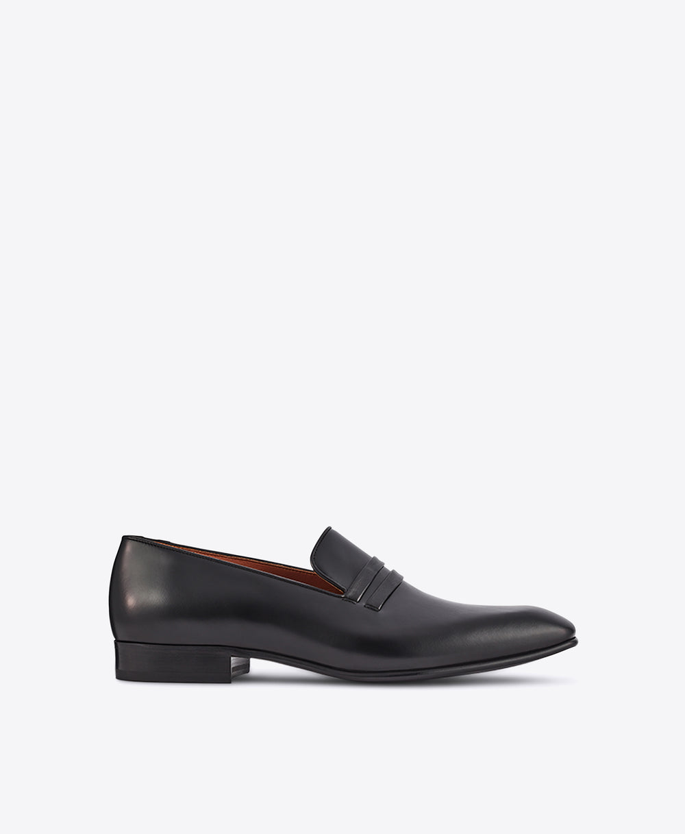 Men's Black Leather Loafers Malone Souliers
