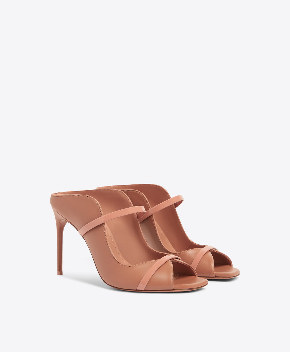 Noah 90 Sepia Leather Heeled Sandals Malone Souliers