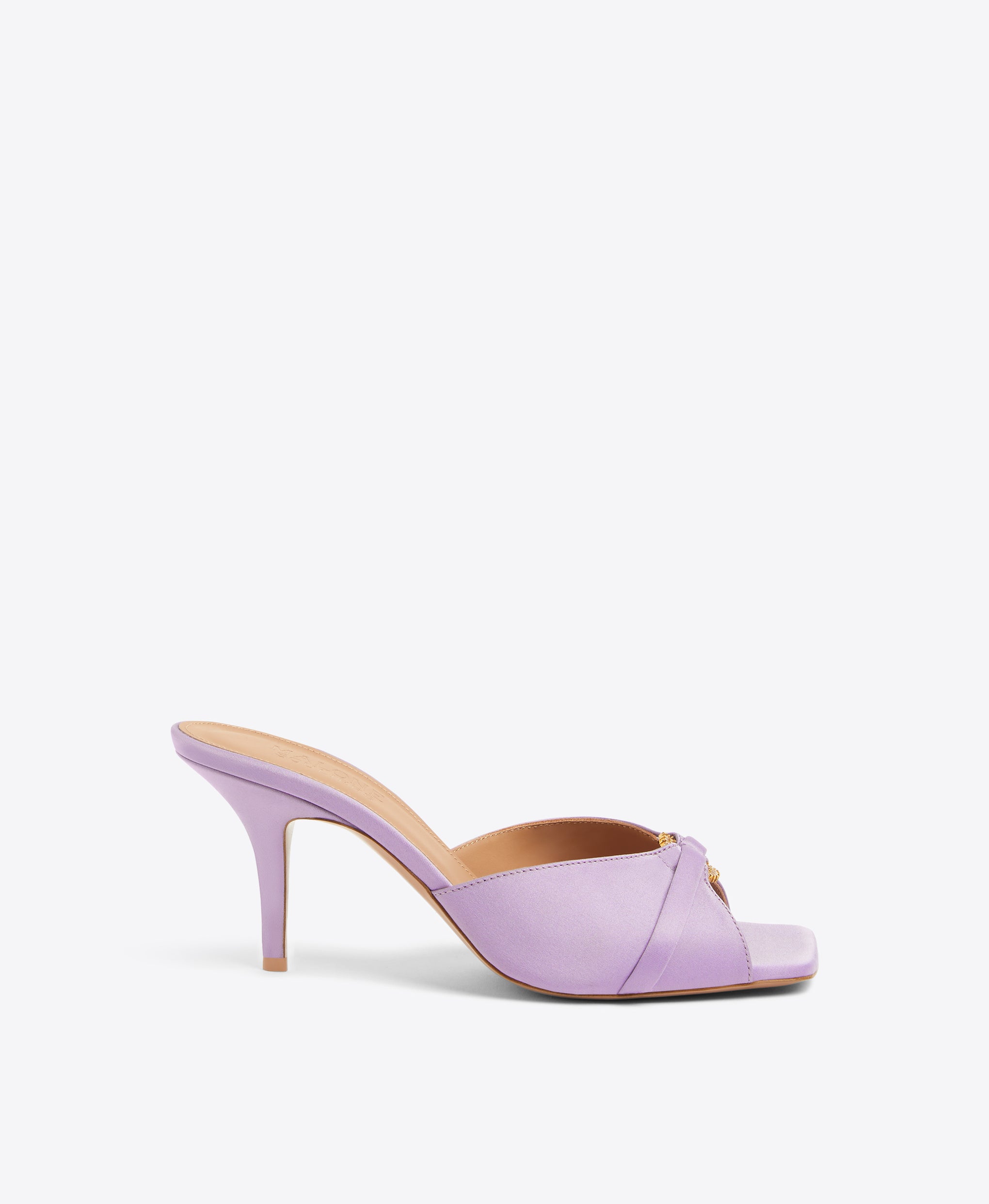 Patricia 70 Lilac Satin Heeled Sandals Malone Souliers