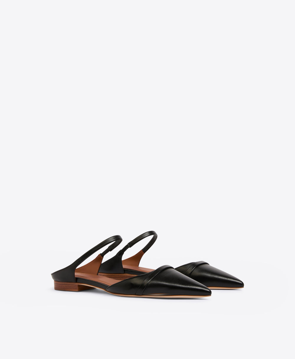 Women's Black Nappa Pointed Mules Malone Souliers